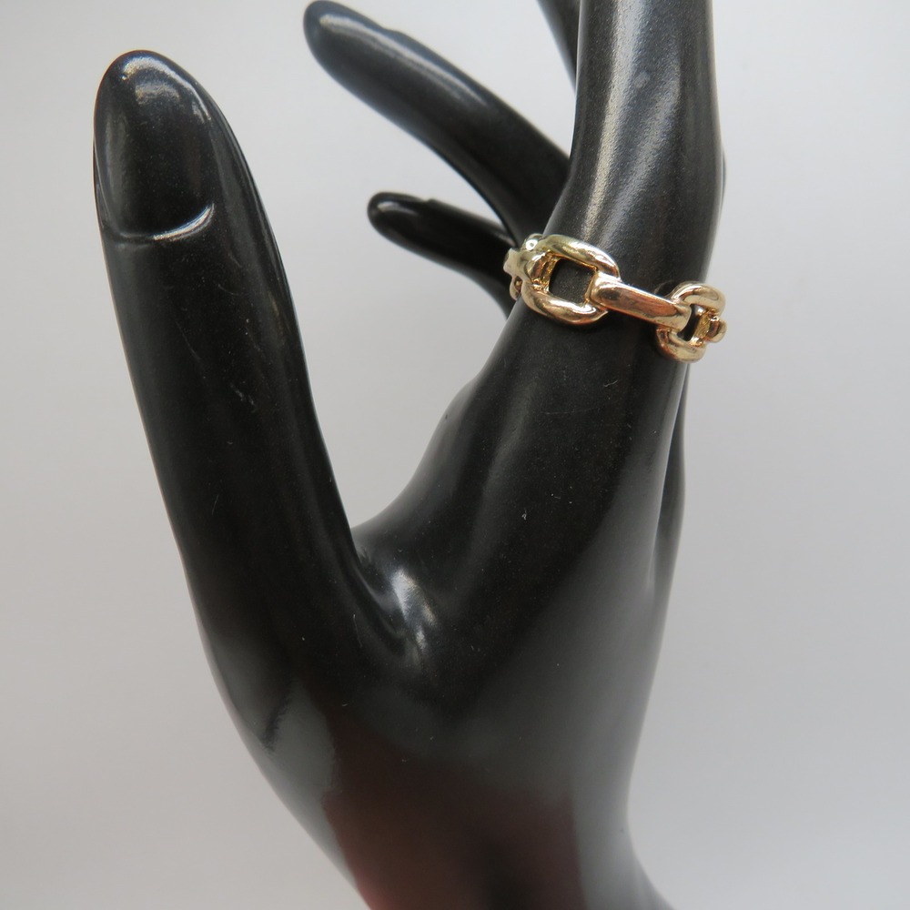 Unbranded Gold Tone Chain Link Band Ring Size 8 Classic Polished Jewelry